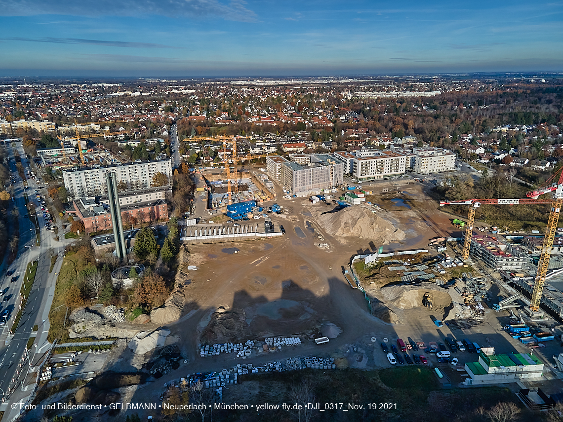 19.11.2021 - Luftbilder von der Baustelle Alexisquartier und Pandion Verde in Neuperlach